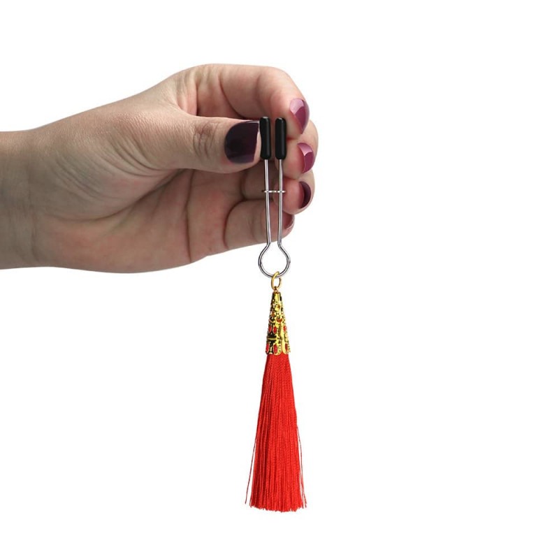 Lovetoy Nipple Clamp Glamor Tassel Lovetoy Red Nipple Clamps