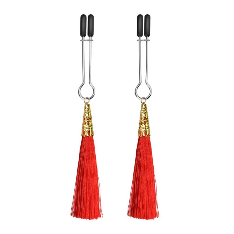 Lovetoy Nipple Clamp Glamor Tassel Lovetoy Red Nipple Clamps
