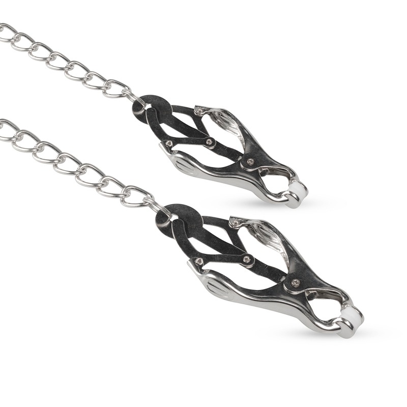 Easytoys – Fetish Collection Σφιγκτήρες Θηλών με Αλυσίδα Japanese Clover Easytoys Ασημί Σφιγκτήρες