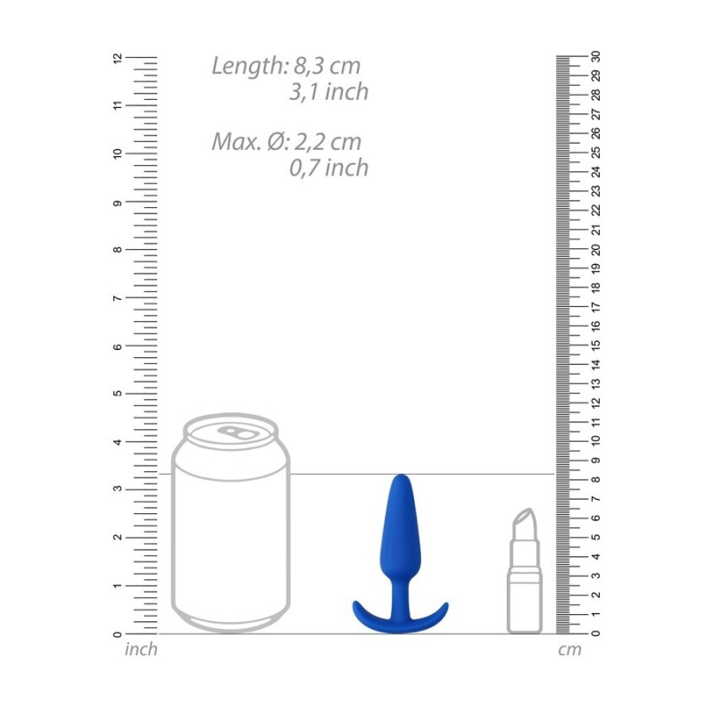 Shots Toys Butt Plug Shots Slim Blue Non-Vibrating butt plugs
