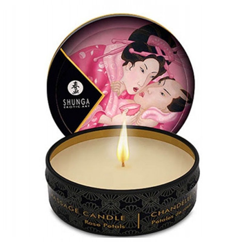 Shunga Κερί Μασάζ Shunga Rose Petal Έλαια & Κεριά Μασάζ