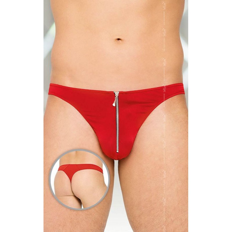 Softline Ανδρικό Στρινγκ με Φερμουάρ Softline Thong 4501 Κόκκινο Strings