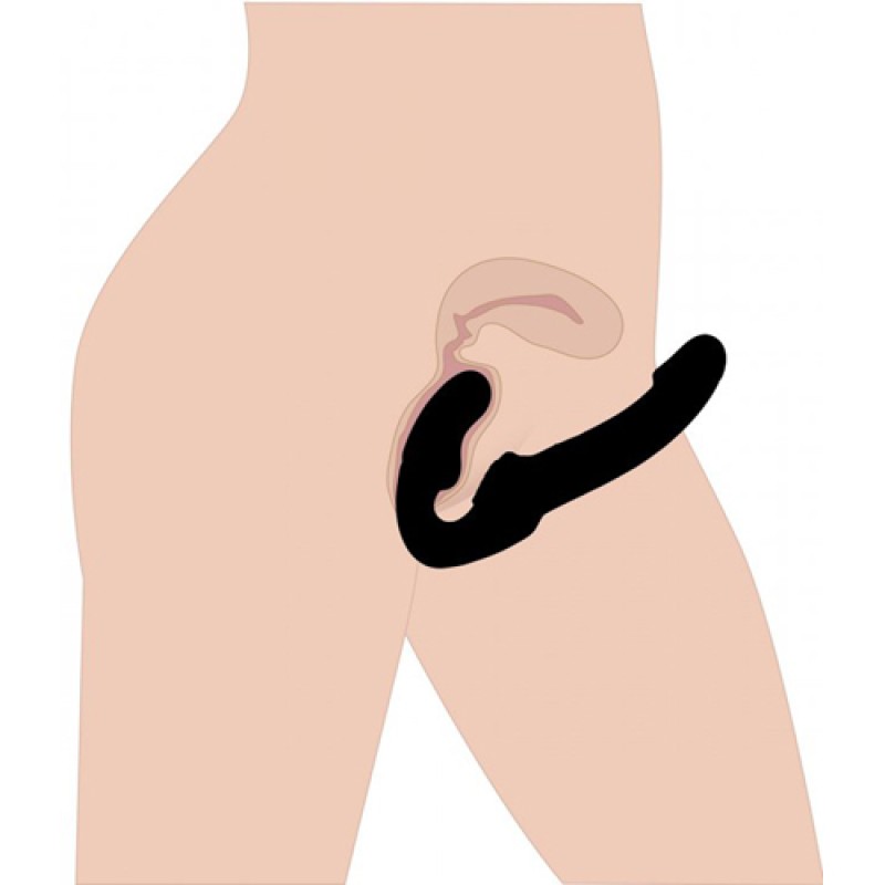 Strap U Revolver Strapless Strap-On G-Spot Dildo Μαύρο Γυναικεία Strap-On