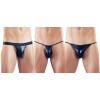 Svenjoyment Underwear Mens 3-Piece Wetlook String Set Svenjoyment Black Strings