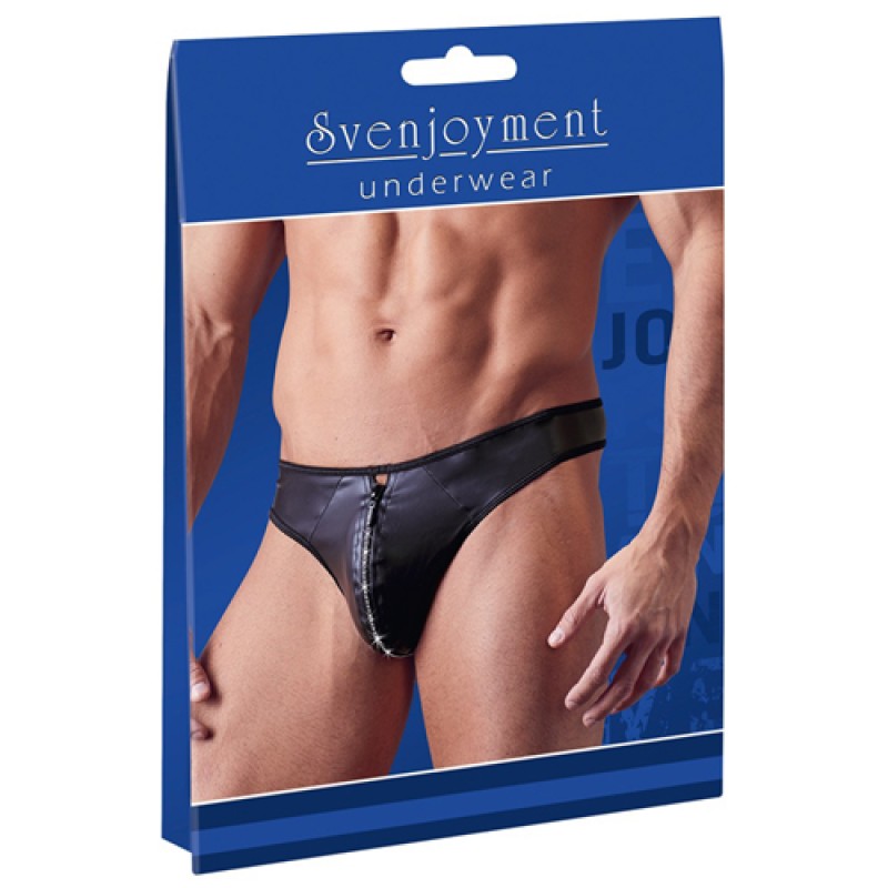 Ανδρικό Στρινγκ με Φερμουάρ Svenjoyment Μαύρο Svenjoyment Underwear Ανδρικό Στρινγκ με Φερμουάρ Svenjoyment Μαύρο Strings