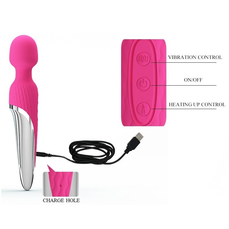 Pretty Love Heated Wand Vibrator Pretty Love Antony 48C Pink Wand