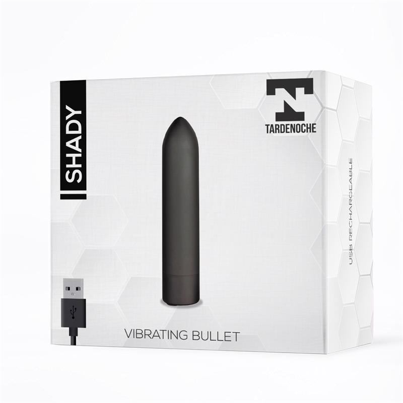 Tardenoche Bullet Vibrator Tardenoche Shady USB Black Bullet