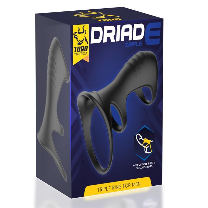 Toro Δαχτυλίδι Πέους Triple Cock Ring Toro Driade Μαύρο Δαχτυλίδια Πέους