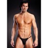 Micro Jockstrap With Metal Rings Blue Line Black