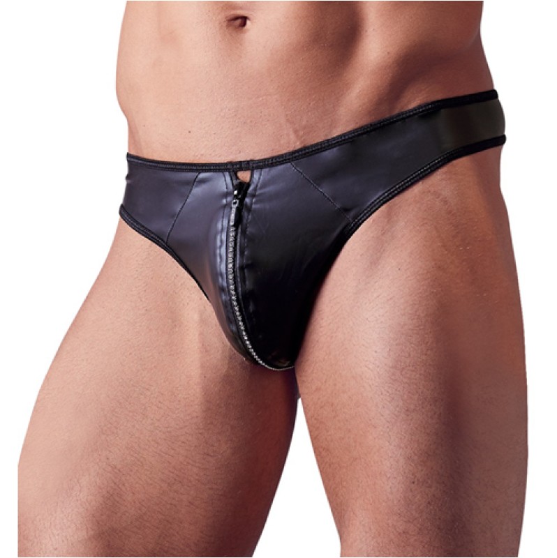 Mens Thong with Zip Svenjoyment Black