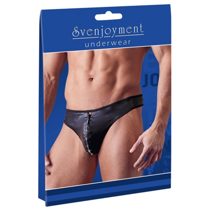 Mens Thong with Zip Svenjoyment Black