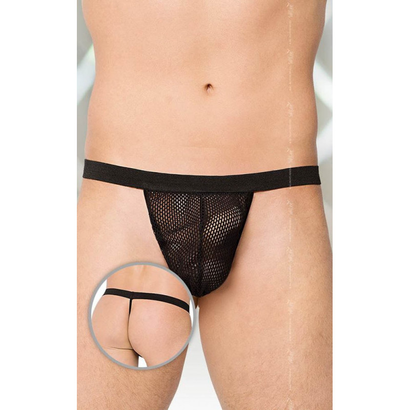Mens Transparent String Softline  4402 Black