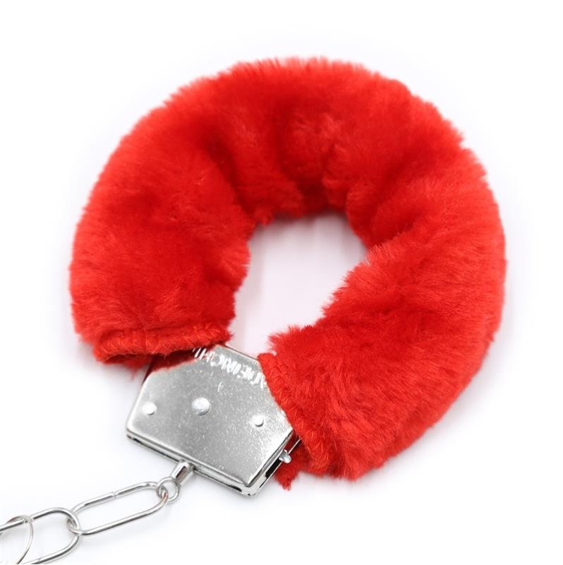 Furry Metal Handcuffs Intoyou Red