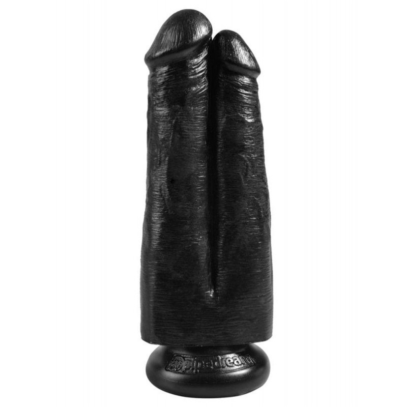 Double Dildo King Cock Two Cocks One Hole 18cm Μαύρο