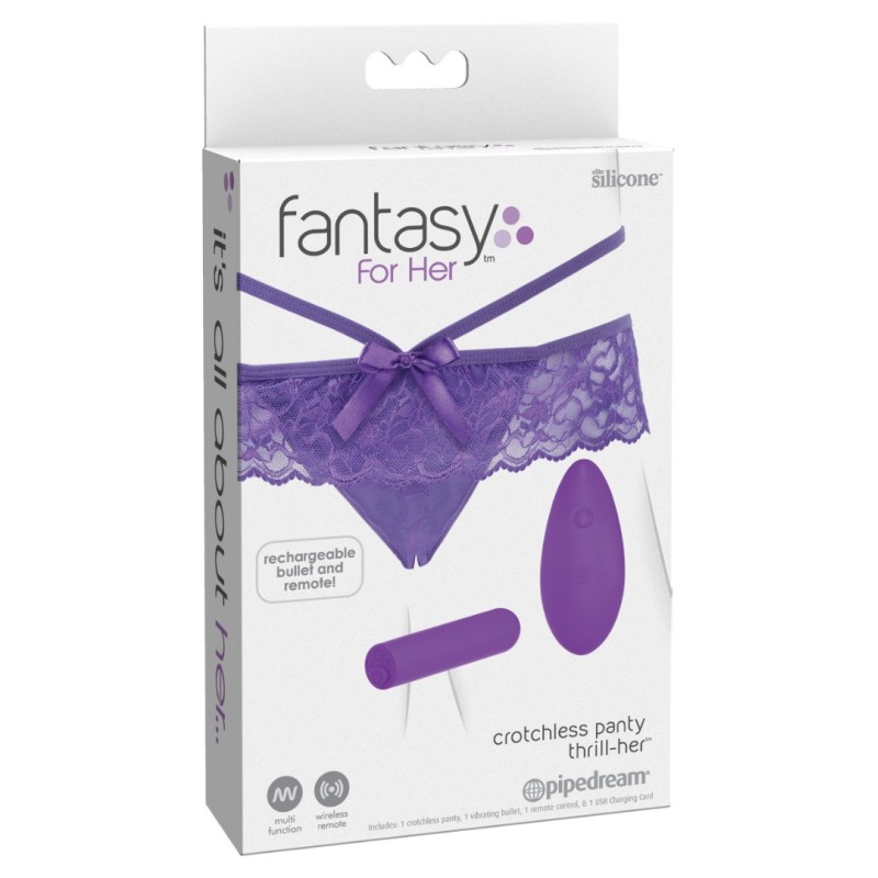 Vibrating Chrotchless Panties Fantasy For Her Thrill Her Purple Vibrating Chrotchless Panties Fantasy For Her Thrill Her Purple