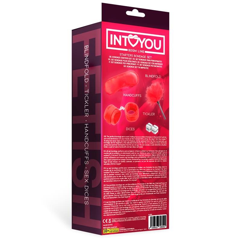 Starters Bondage Set Intoyou 4 Pieces Red Intoyou Bdsm Line Starters Bondage Set Intoyou 4 Pieces Red BDSM Kits