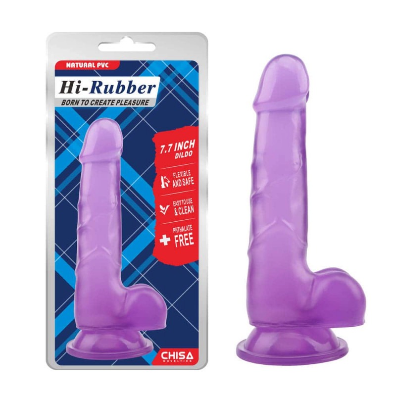 Jelly Dildo Chisa Hi-Rubber 19.5cm Μοβ