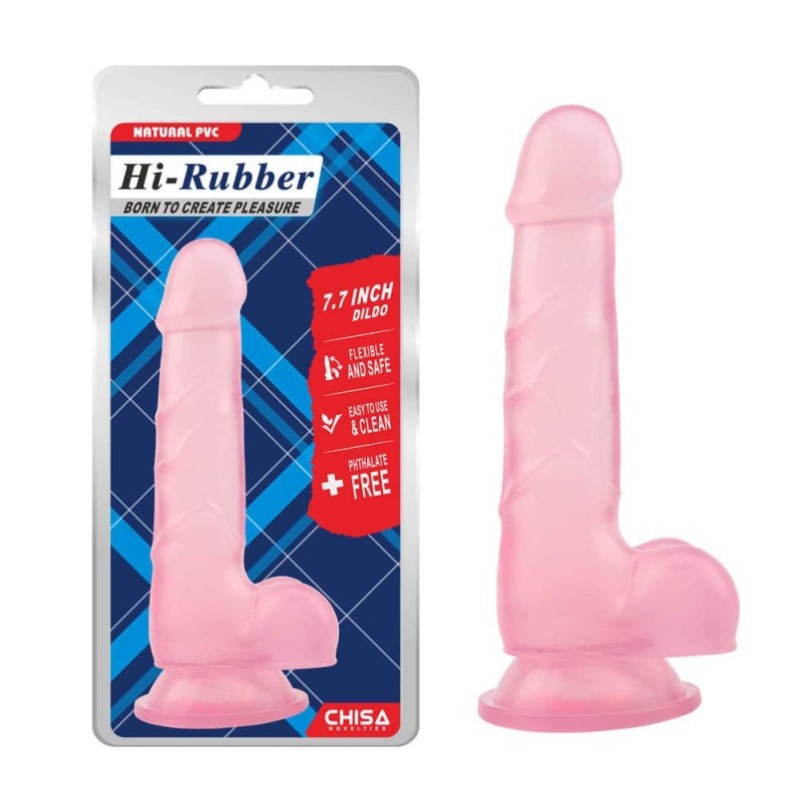 Jelly Dildo Chisa Hi-Rubber 19.5cm Pink