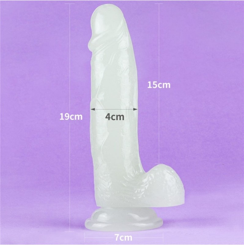 Jelly Dildo Lovetoy Lumino Play 19cm Διαφανές