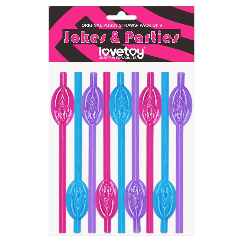 Pussy Straws Lovetoy Various Colors Pack of 9