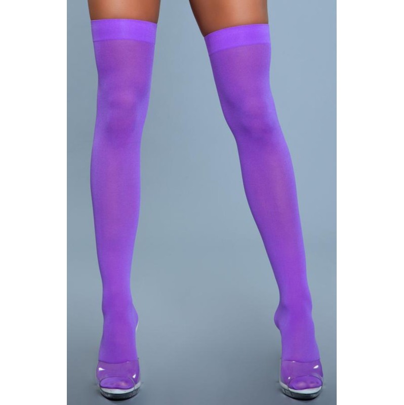 Thigh High Stockings Be Wicked Purple