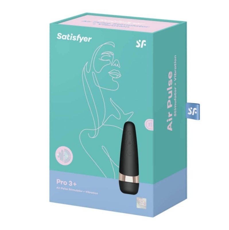 Clitoral Vibrator Satisfyer Air Pulse Pro 3+ Black