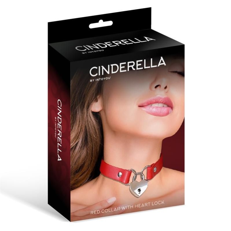 Collar Cinderella with Heart Lock Red