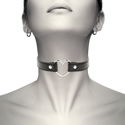 Collar with Heart Coquette Choker Black Collar with Heart Coquette Choker Black