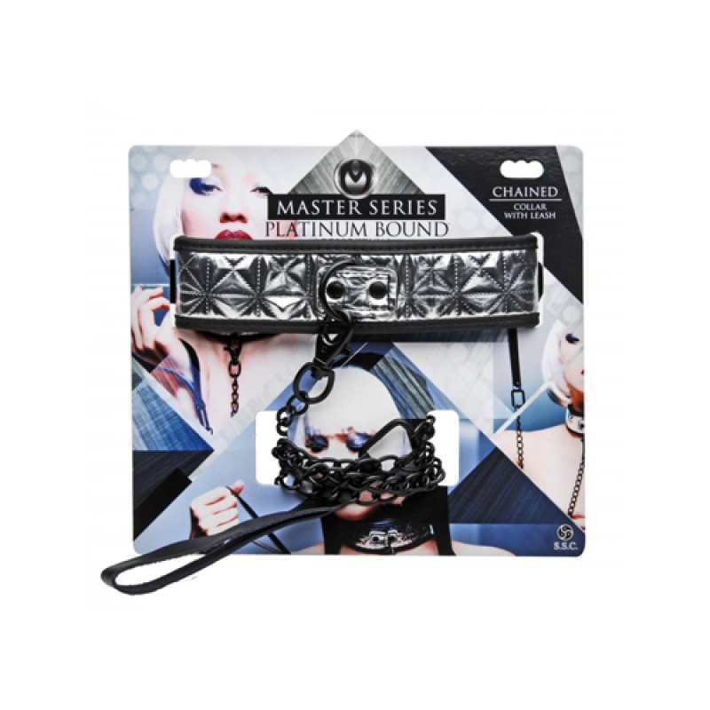 Chained Collar And Leash Master Series Platinum Bound