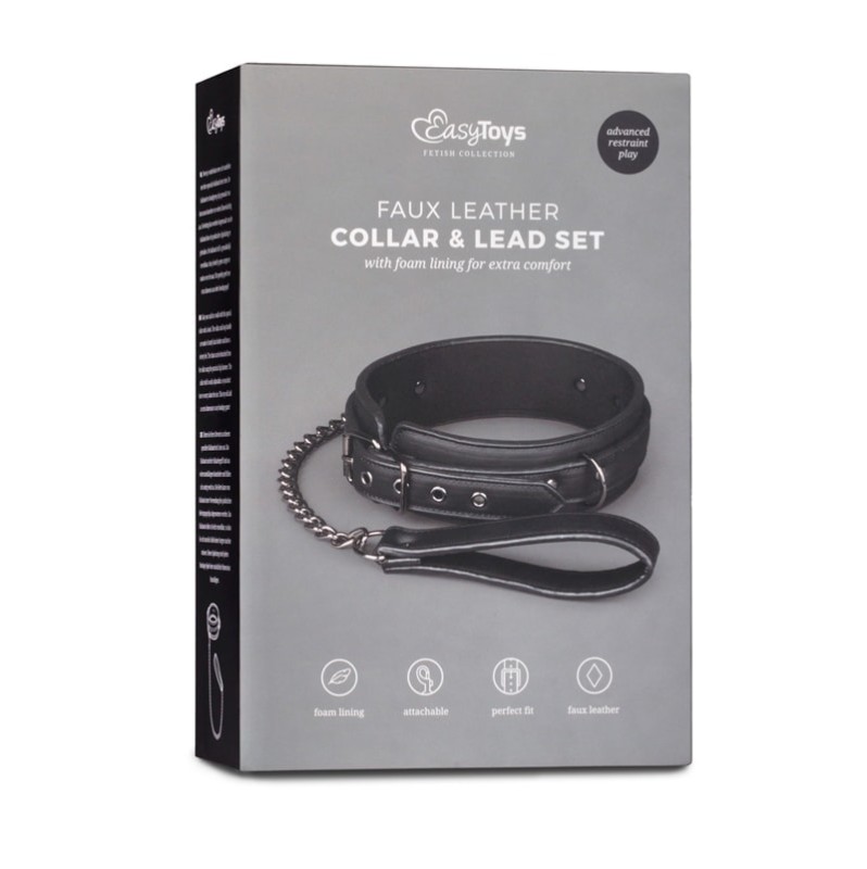 Fetish Collar With Leash Easytoys Black