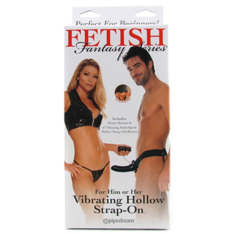 Κούφιο Strap-On με Δόνηση Fetish Fantasy Μαύρο