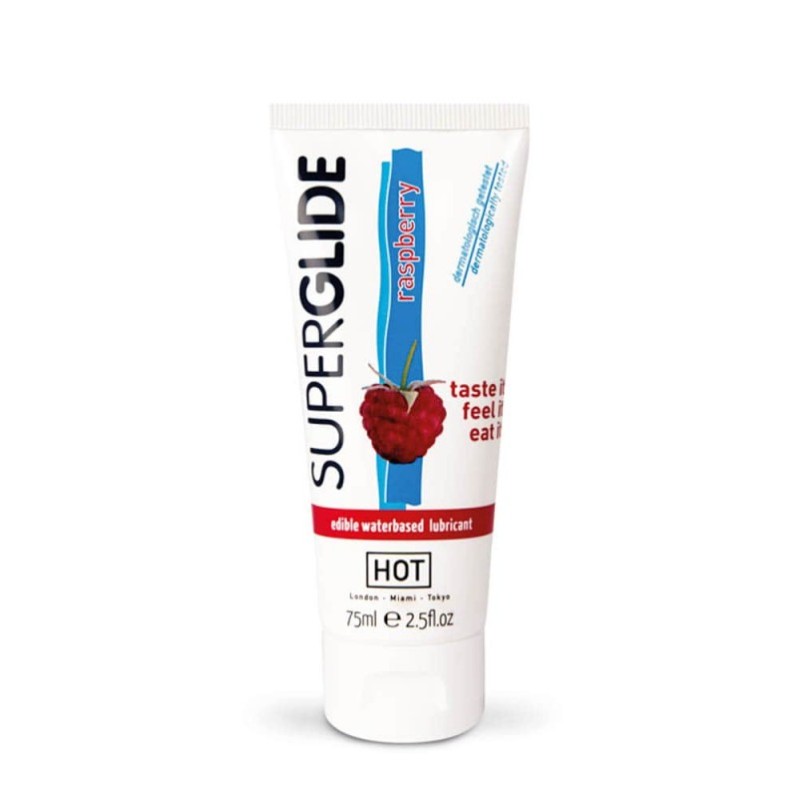 Water Based Lubricant HOT Superglide Raspberry 75ml