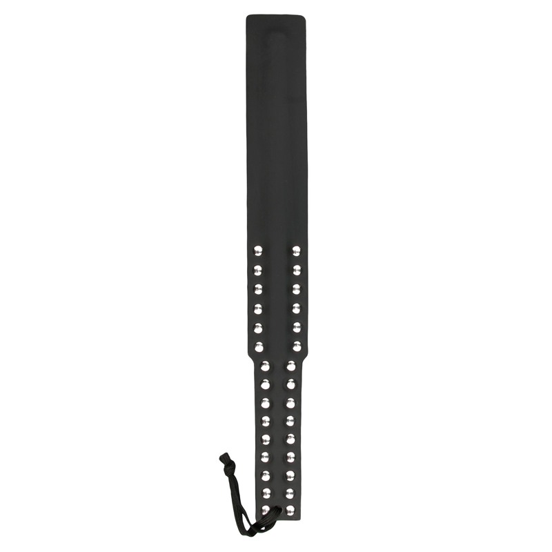 Long Leather Paddle Easytoys Studded Black