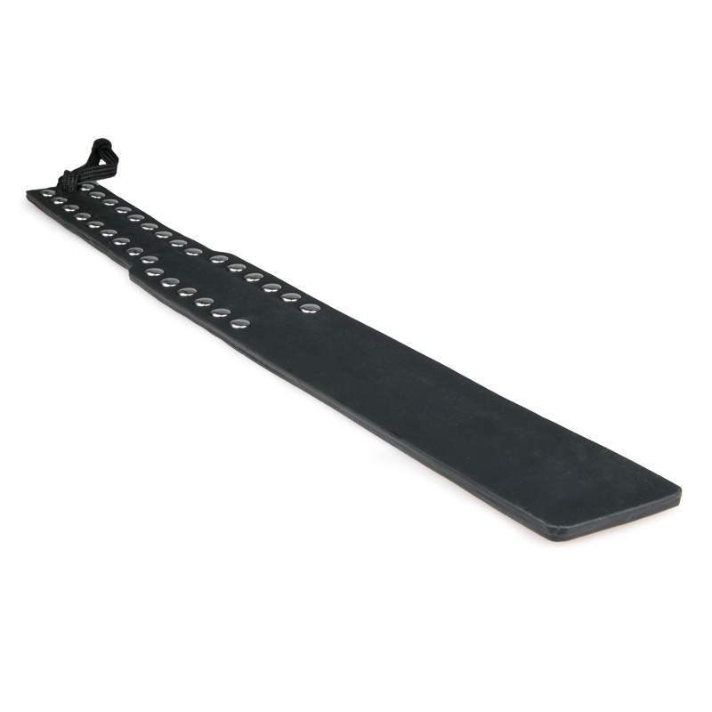 Long Leather Paddle Easytoys Studded Black