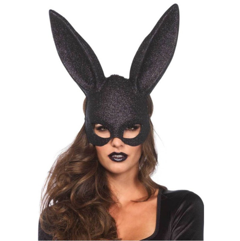 Mask Leg Avenue Glitter Masquerade Rabbit Black