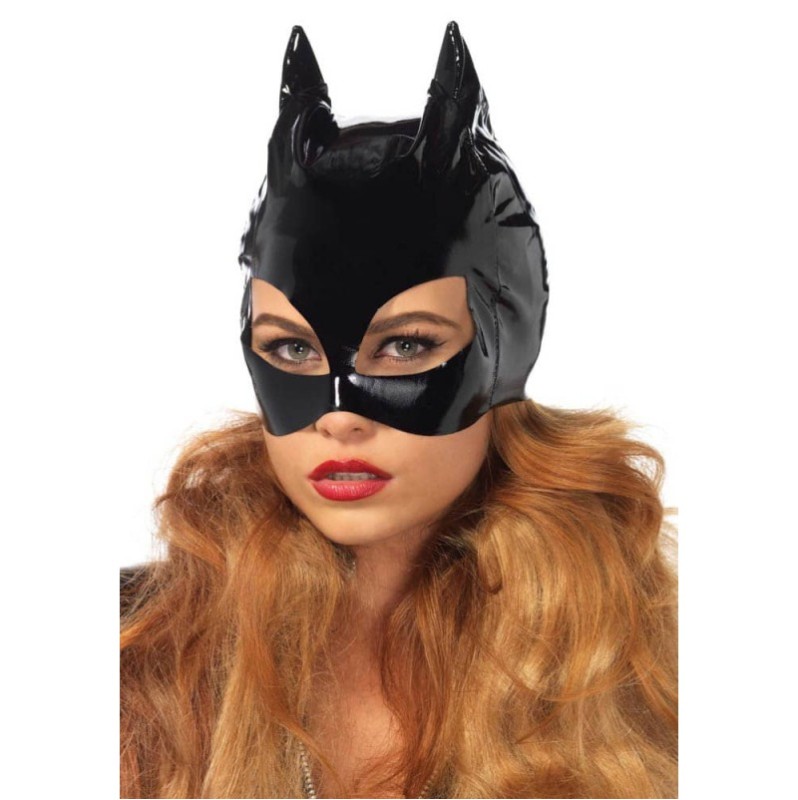 Head Mask Leg Avenue Vinyl Cat Woman Black