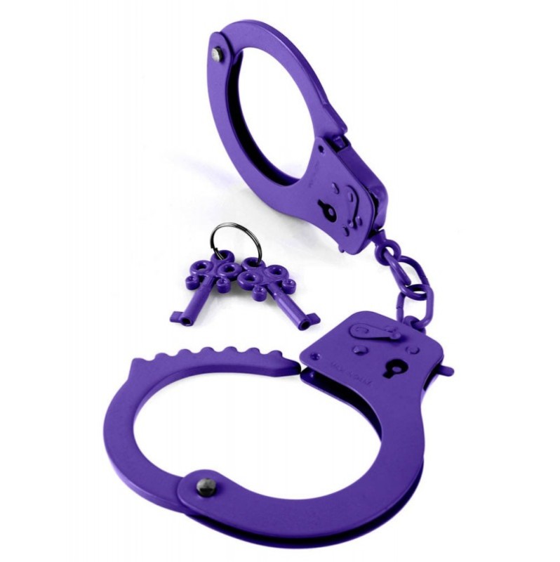 Designer Metal Handcuffs Fetish Fantasy Series Purple