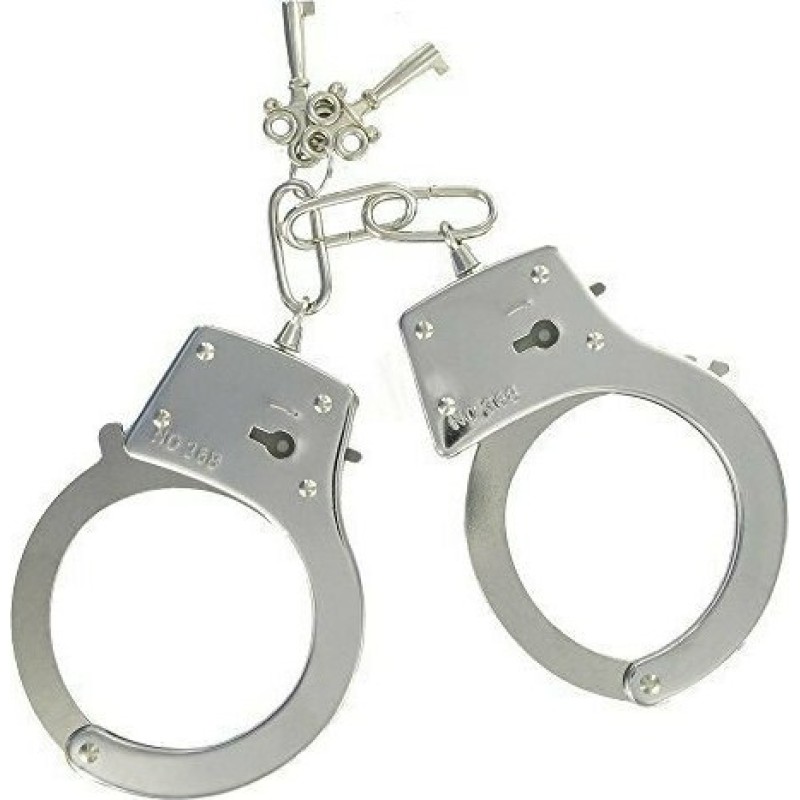 Large Metal Handcuffs With Keys Seven Creations Silver