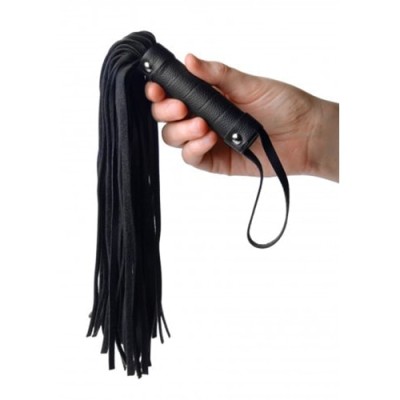 Pleather Pleasure Mini Flogger Strict Leather Black Pleather Pleasure Mini Flogger Strict Leather Black