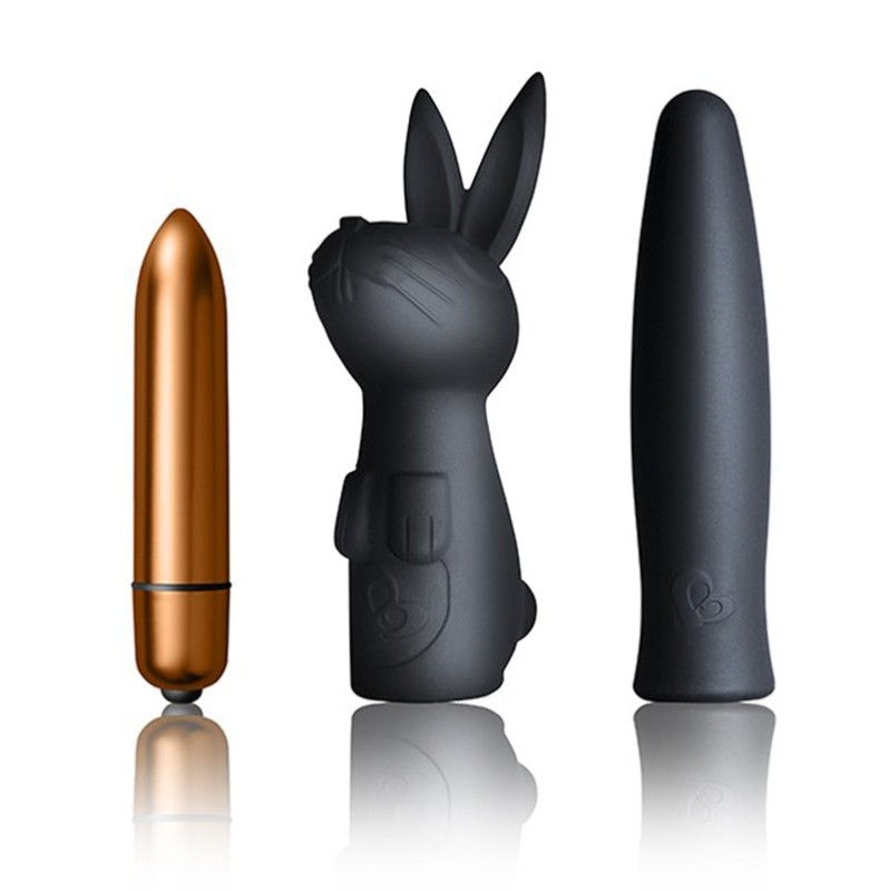 Bullet Vibrator Set Rocks Off Silhouette Dark Desires Kit Black