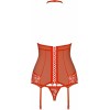 2 Piece Set Obsessive 838 Corset & Thong Red