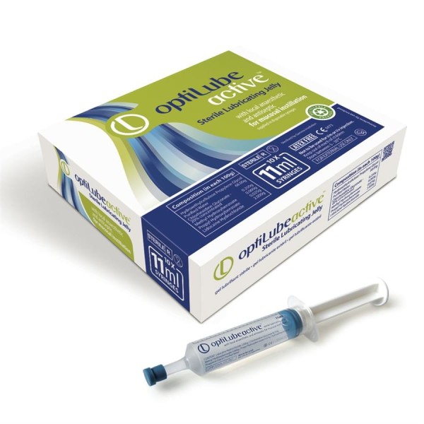Sterile Water Based Lubricant OptiLube Active with Lidocaine 11ml