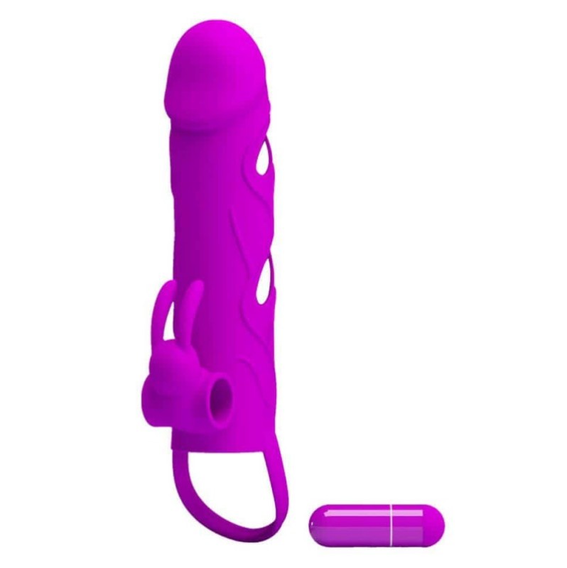 Vibrating Penis Sleeve Pretty Love Purple