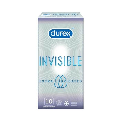 Condoms Durex Invisible Extra Lubricated 10pcs