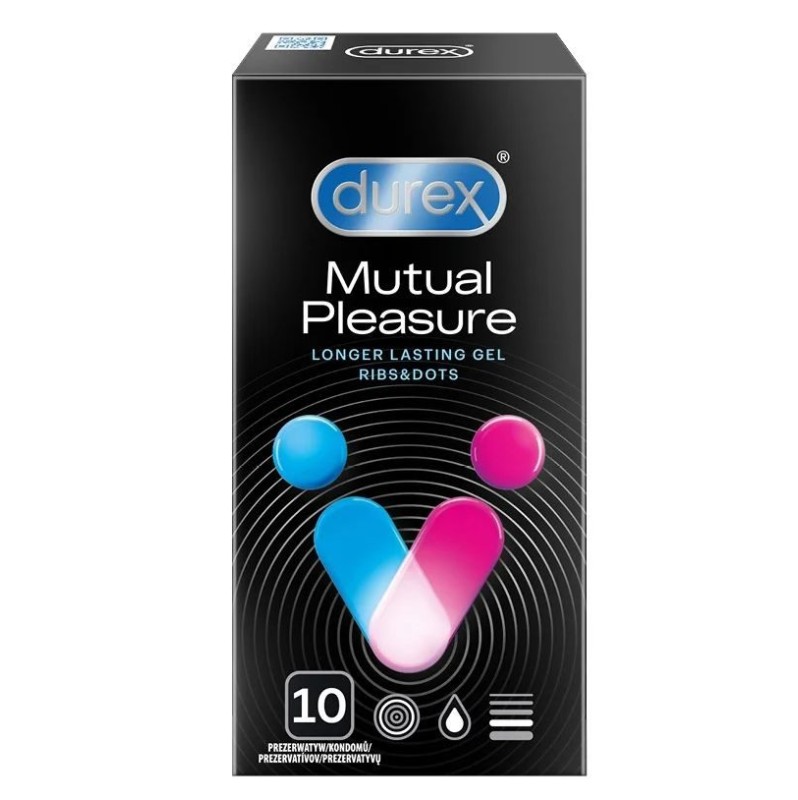 Προφυλακτικά Με Κουκκίδες και Ραβδώσεις Durex Mutual Pleasure 10τμχ