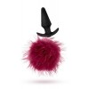 Butt Plug Blush Fur Pom Pom Burgundy