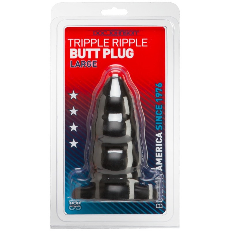 Butt Plug Doc Johnson Triple Ripple Large Black