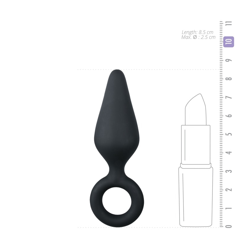 Butt Plug Easytoys With Pull Ring Small Black Butt Plug Easytoys With Pull Ring Small Black