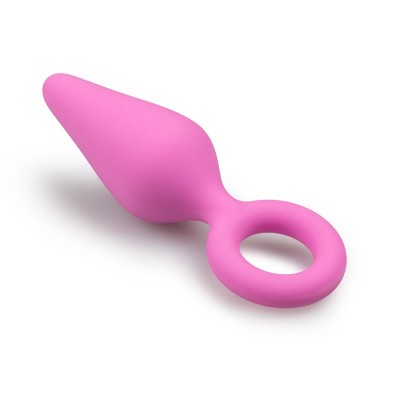 Butt Plug Easytoys With Pull Ring Small Pink Butt Plug Easytoys With Pull Ring Small Pink