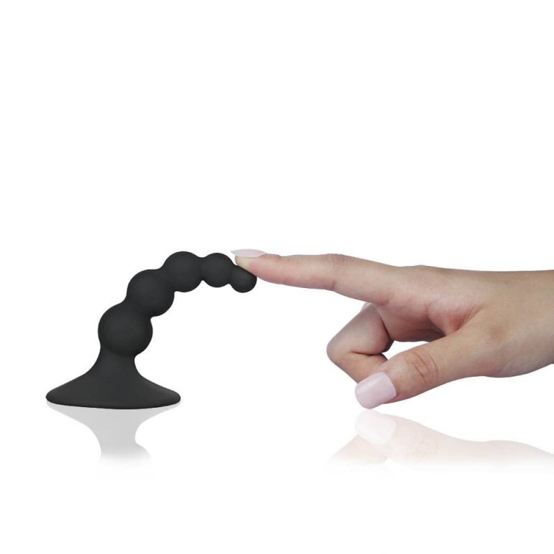 Beaded Butt Plug Lovetoy Lure Me Black Beaded Butt Plug Lovetoy Lure Me Black